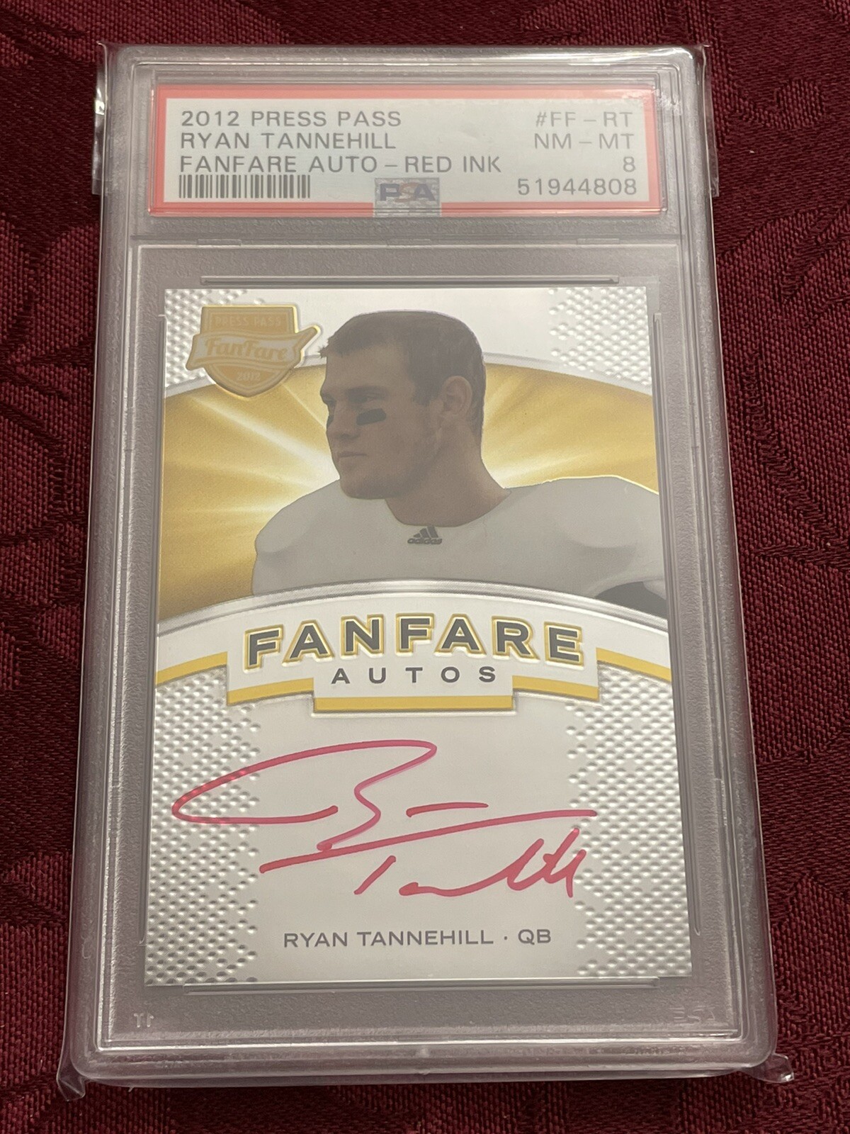Ryan Tannehill Press Pass Fanfare Autograph #FFRT Red Ink
