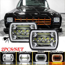 For Dodge D150 D250 D350 Ram 50 H4 Pair 5x7 7x6 Led Headlights Hilo Beam