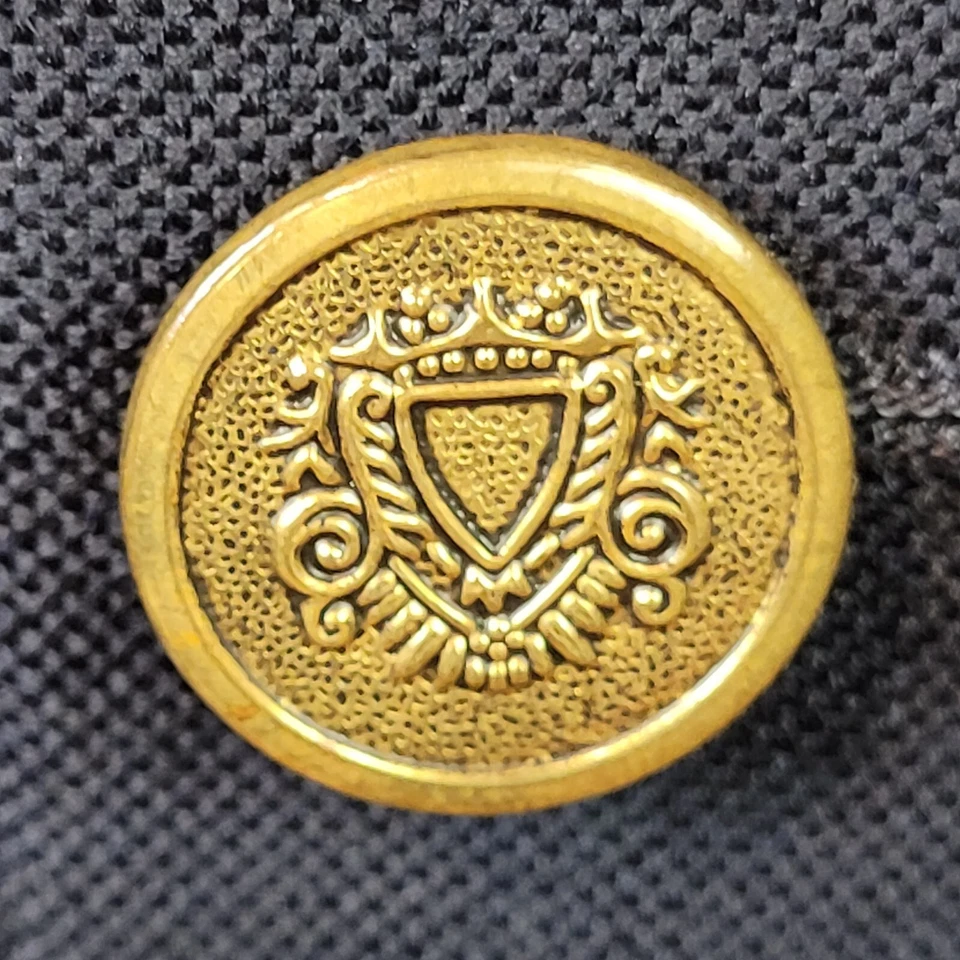 Blazer masculino 44R Club Room coroa dourada botão 100% lã azul marinho terno esportivo casaco - Imagem 2 de 4