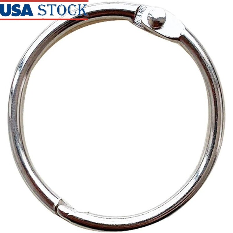 1.5 Inch 20 Pack Loose Leaf Binder Rings Metal Scrapbook Key Memo Files New