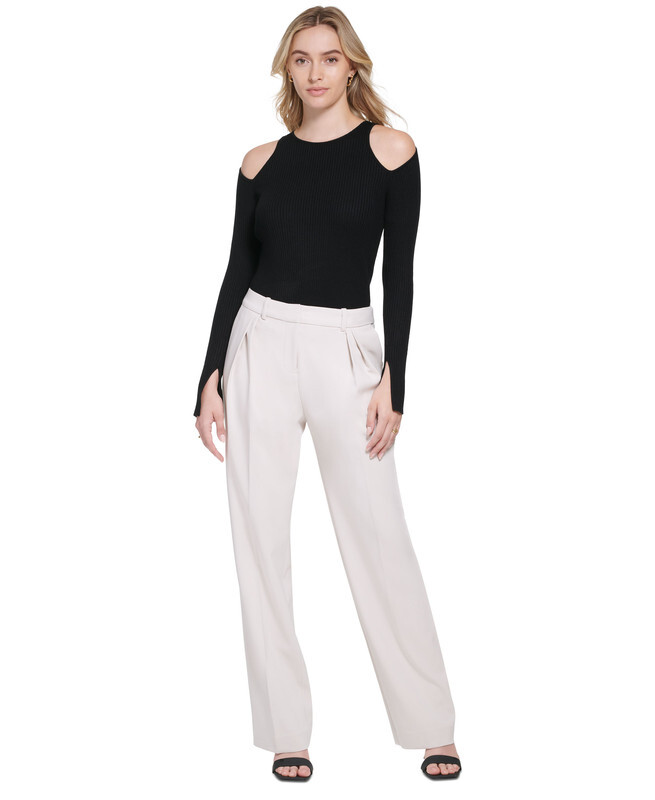 カルバン・クライン   Long Sleeve with Cutout At Front レディース Sweaters Ocea Calvin Klein Women's X-Fit Long Sleeve Cutout Sweater | eBay
