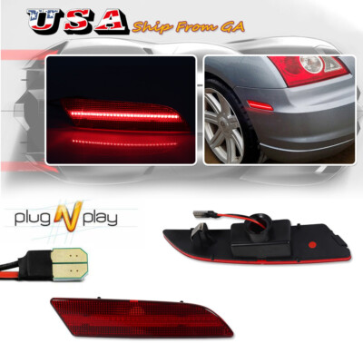 2x Red Lens LED Rear Side Marker Parking Lights For 2004-2008 Chrysler Crossfire