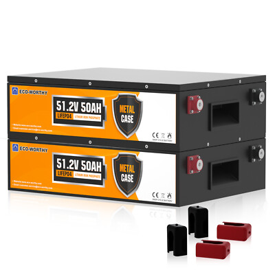 ECO-WORTHY 48V 50AH 100AH LiFePO4 Batterie 5120Wh Speicher Akku für Wohnmobile