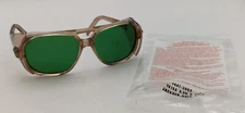 Vintage New Old Stock ADEN Safety Glasses w/ Side Shields Green Lens Very Cool!