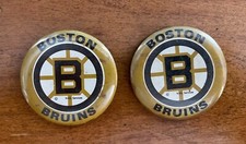 Boston Bruins Pinback Buttons 1970s Pair
