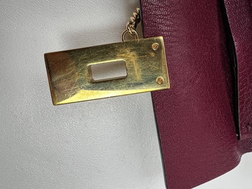 Bolso de hombro de cuero Chloe Nano Mini Drew al por menor $1250 Borgoña #230 - Imagen 7 de 10