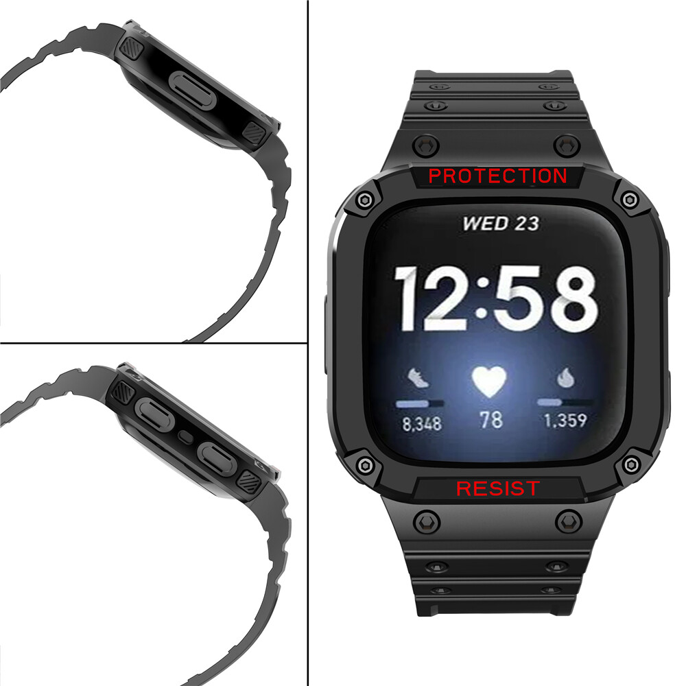 Cinturino Per Fitbit Versa 3 / Fitbit Sense / Versa 2 / Versa Lite Versa Con Custodia Tpu Robusta Cover Protettiva Wristband