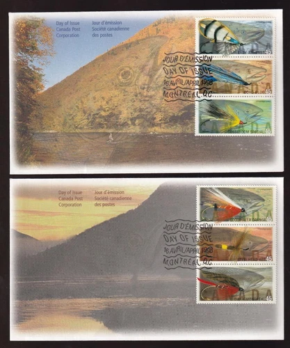 Canada FDC 1998 Fishing Flies sc#1715-1720 set of 2