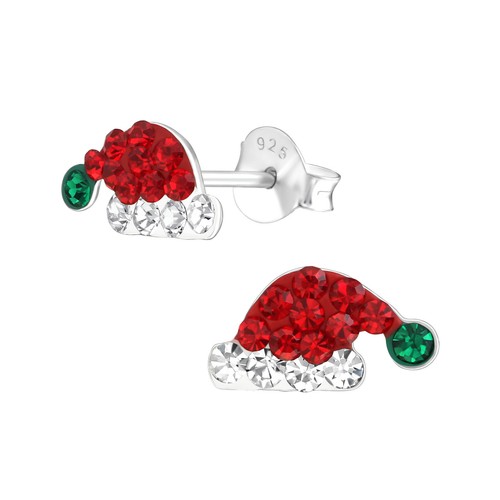 Pair of 925 Sterling Silver CHRISTMAS Earrings Studs Crystal Santa Boxed - Picture 51 of 56
