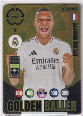 Panini 2025 FIFA Club World Cup 25 Card No. 9 Kylian Mbappe Golden 
