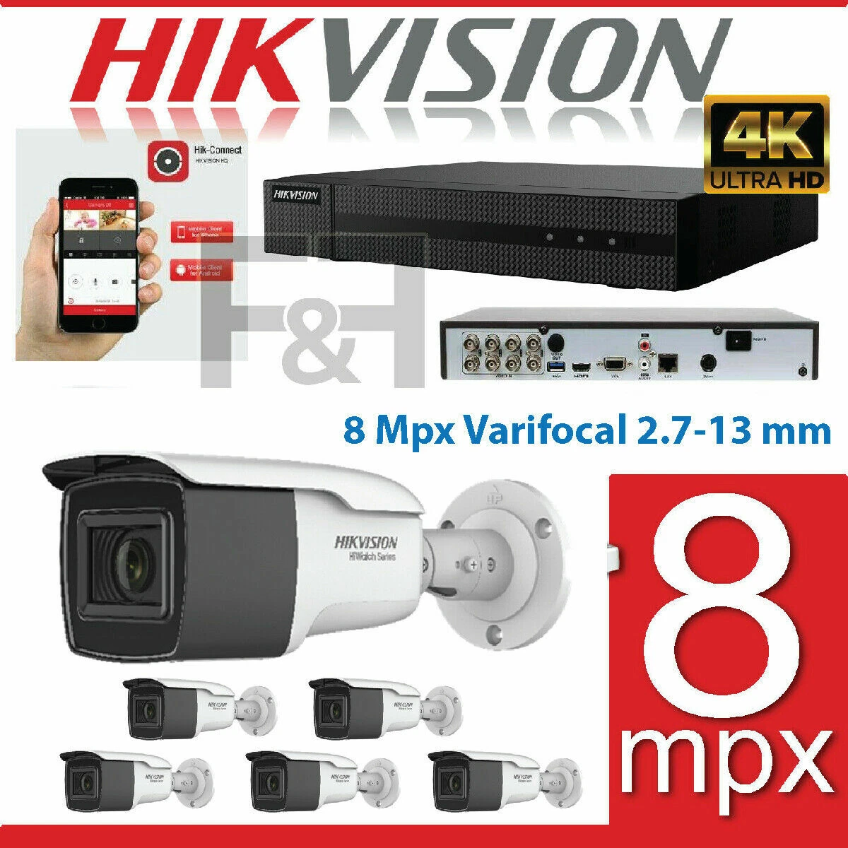 Kit Videosorveglianza 4G (5G Ready) Wireless Nvr 4K 8 Canali 8