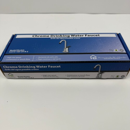 Grifo de agua potable Homewerks cromado pulido 1 mango altura nuevo sellado - Imagen 2 de 5