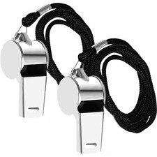 Edelstahl Sportpfeifen 2 Stück Lauter Klarer Klang Flexibel Tragbar Schiedsri...