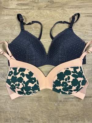 Lively 2 Wirefree T Shirt Bras Lace Print Blue Green Pink Multi Size 38 C