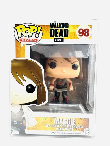 RARE Funko Pop The Walking Dead MAGGIE BLOODY #98 Figure W/POP! Protector