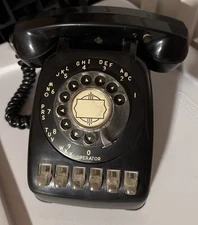 VINTAGE 1960's  AUTOMATIC ELECTRIC BLACK ROTARY MONOPHONE TELEPHONE PHONE Read