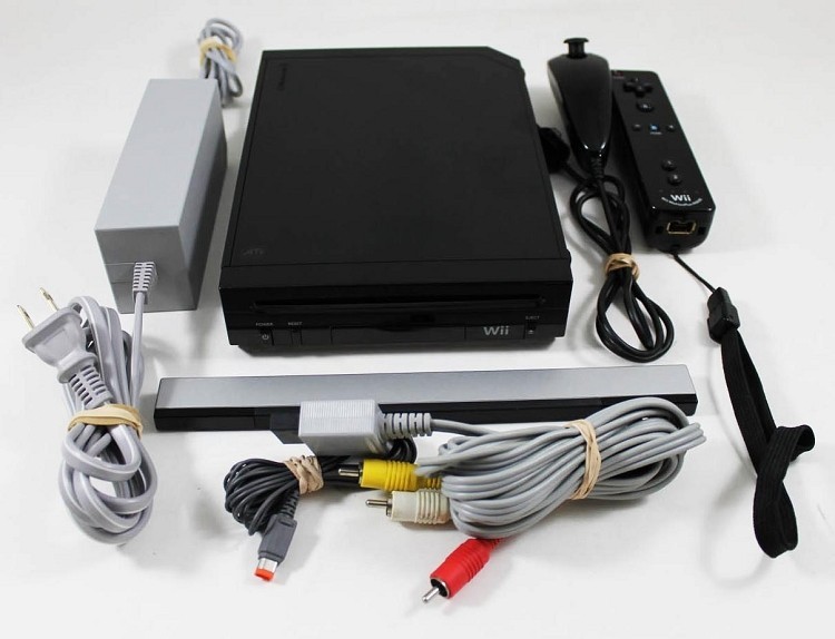 Nintendo Wii System Black Player Pak (No GameCube) Tested & Cleaned