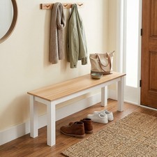 120cm Wooden Bench Pine Legs Entryway Dining Bench Patio Furniture
