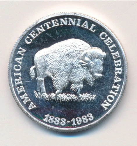 1983 AMERICAN CENTENNIAL CELEBRATION BUFFALO 1 ONE TROY OUNCE 999 SILVER ROUND