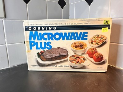 Corning Microwave Plus 5-Piece Starter Set MW-116 Original Box Vintage USA