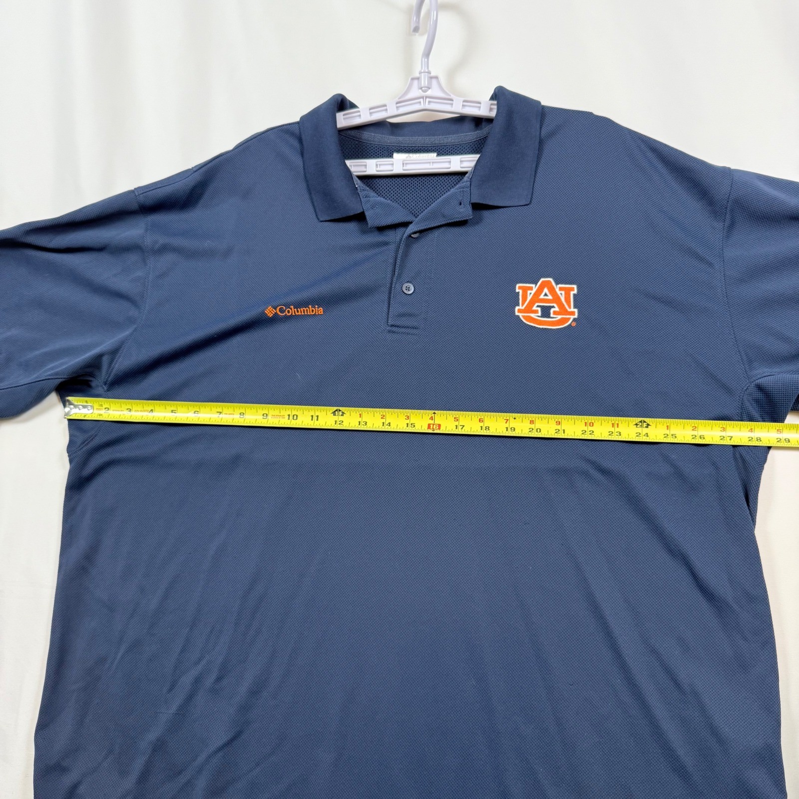 Columbia PFG Auburn Tigers Polo Shirt Mens XXL 2XL Navy Blue Orange Short Sleeve image 6