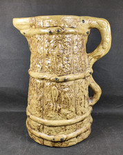 Hillstonia Medieval Style Stoneware Jug/Pitcher Double Handles Large Heavy