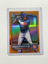 2025 Bowman Draft Jefferson Rojas #BDC-75 Orange Refractor /25 Chicago Cubs SPP