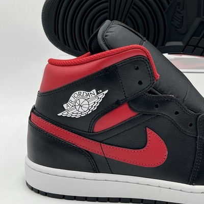 シューズ(男性用) NIKE AIR JORDAN 1 MID BRED 27CM Nike Air Jordan 1 Mid Bred Twist Mens Black & Red Sports Sneaker