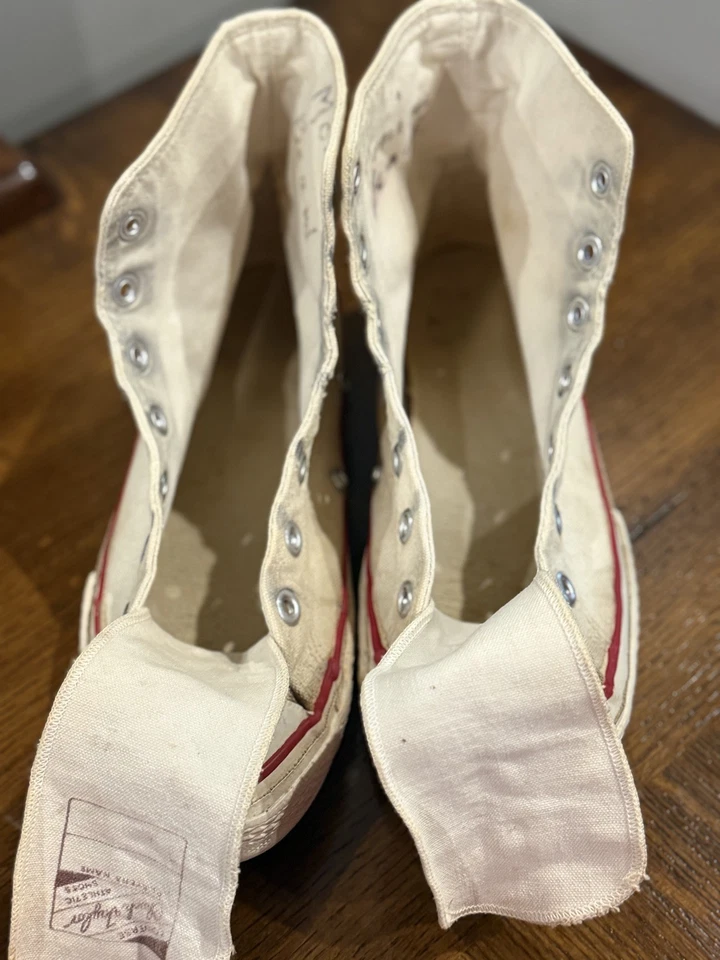 Vtg Rare 1960s Chuck Taylor High All Star Sneakers Sz 7 USA Blue Label Converse - Image 2 of 4