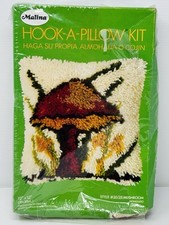 Vintage Malina Hook-A-Pillow Kit 1970 Mushroom Design Style 30/25