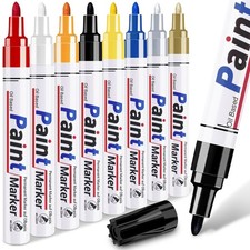 8 Colors Oil Based Paint Pens, Permanent Marker for Metal, Wood, Canvas, Fabr...