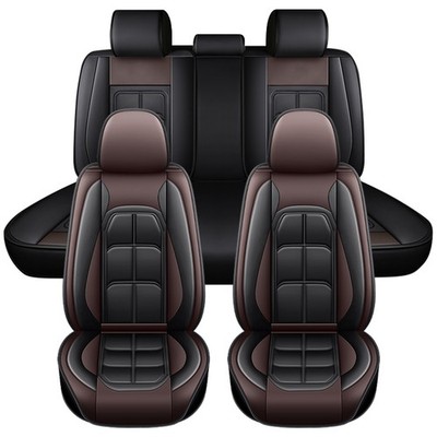 Luxury PU Leather Seat Covers Universal 5 Seats Front Rear Full Set Protector