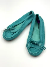 Minnetonka Turquoise Blue Moccasin Size 8.5 Women's