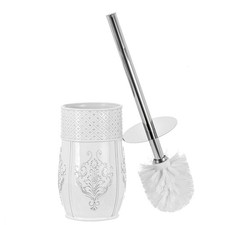 Vintage White Toilet Brush Set - Toilet Bowl Brush and Holder - Good Grip Toi...