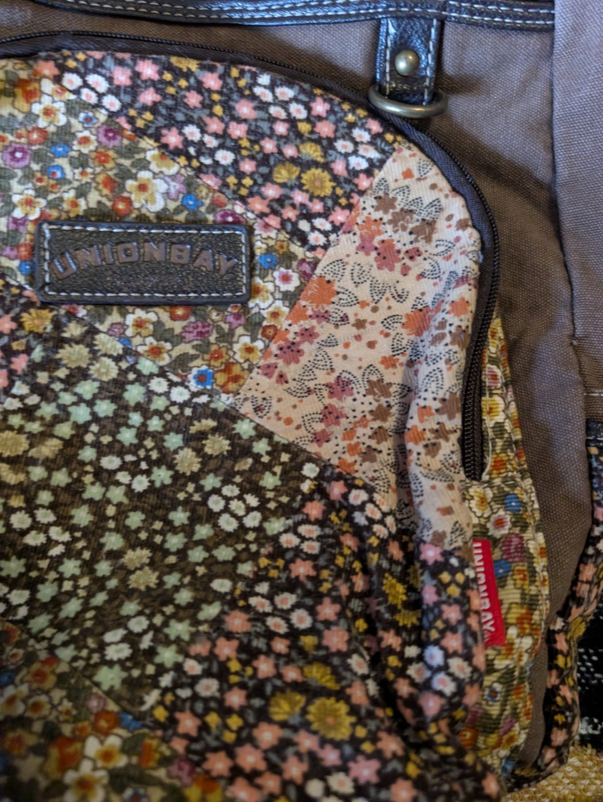 Union Bay Backpack Boho Patchwork Brown And Flora… - image 5