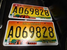 Agriculture Farms  Maryland Expired License Plates MD Tags Pair A069828 2004
