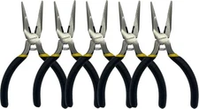 BOOSDEN 5" Small Needle Nose Pliers, Mini 5" -5 Pack, Black 