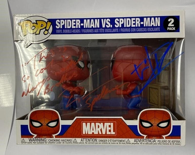 Tom Holland & Andrew Garfield signed Funko Pop Spider-Man vs Spider-Man w/COA