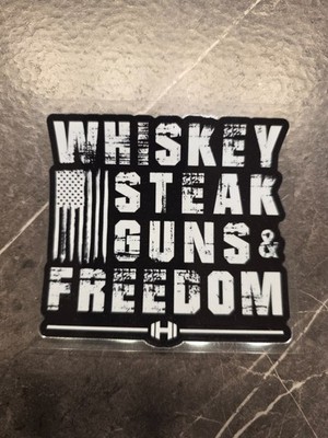 Patriotic Decal Whiskey Steak Guns Freedom | USA Flag UV DTF Sticker