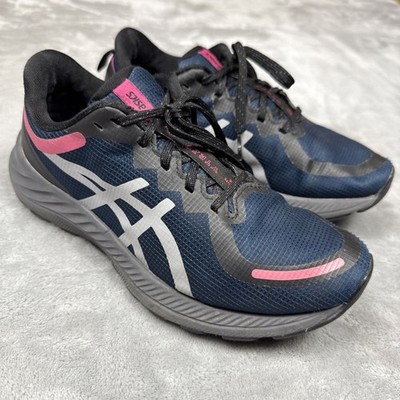 Asics Gel-Excite 8 AWL Shoes Womens 7.5 Gray Blue Black Pink Road Trail Running