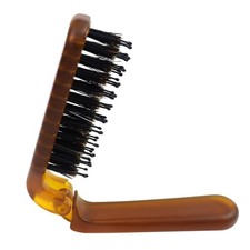 Travel Folding Hair Brush Portable Pocket-Sized Boar Bristle Brush for Men Women