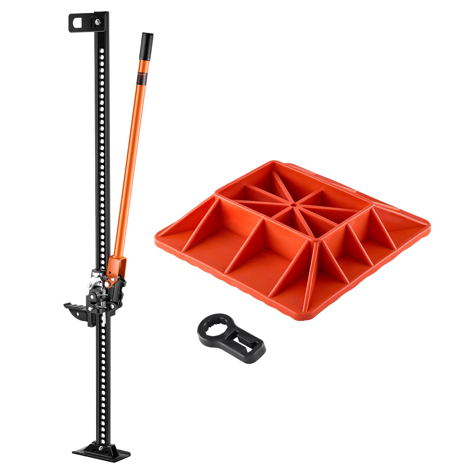 Cric tout-terrain à crémaillère VEVOR de 3,18 T avec base stable pour levage de charges