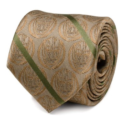   Marvel Guardians of the Galaxy Groot Tan Striped Men's Tie