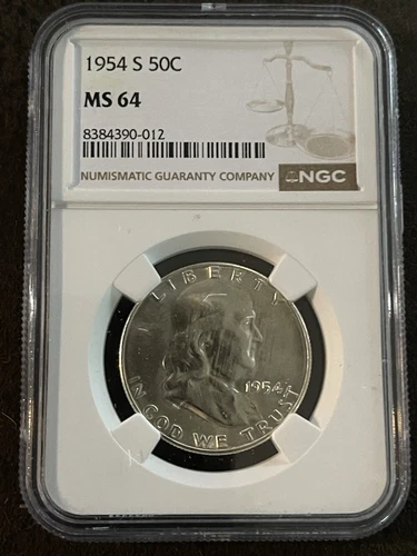 1954-S 50C Franklin Half Dollar, NGC MS64