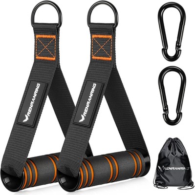 RENRANRING Gym Exercise Handles, Handles for Cable Machine, 1 Black-Orange 