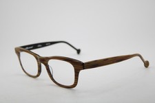 NEW L.A. EYEWORKS PRIMA 922 BROWN HORN BLACK AUTHENTIC EYEGLASSES 48-21