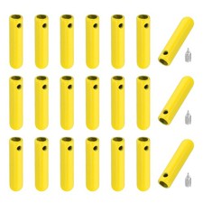 24Pcs Shoelace Tips with Screw, Alloy 25mm Aglets End Tip, Yellow