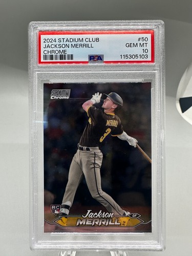 2024 Topps Stadium Club Chrome #50 JACKSON MERRILL PSA 10 GEM MINT Padres
