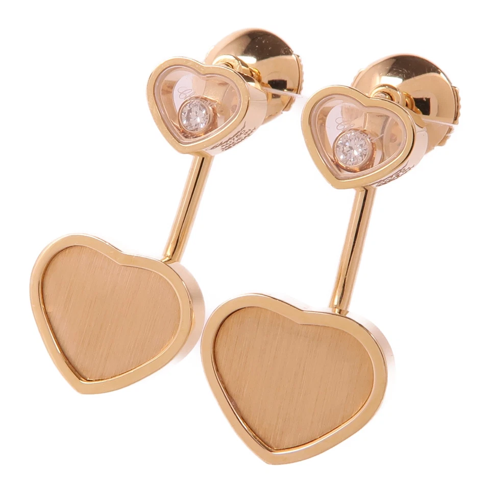 Pendientes de diamantes Chopard de oro rosa de 18 quilates Foto 2 de 4