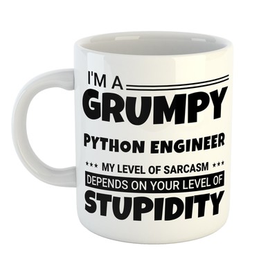GRUMPY PYTHON INGENIEUR SARKASMUS LEVEL DUMMHEIT - Sag es mit einem Gebräu - Geschenkidee
